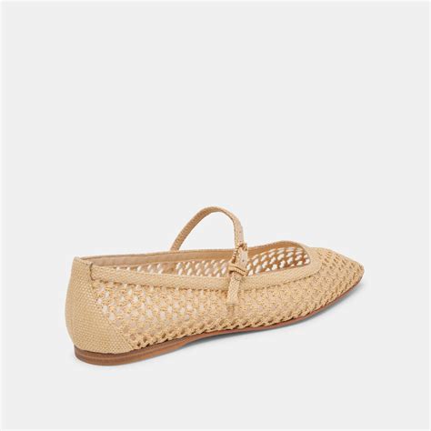 Reyes Lt Natural Woven Raffia Ballet Flats | Dolce Vita