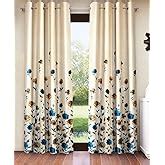 Buy Home Sizzler 2 Piece Tree Panel Eyelet Window Curtains - 5 Feet ...
