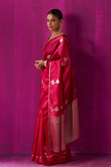 Five Point Five - Padmini Magenta Saree - Elahe