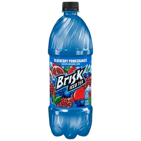Brisk Blueberry Pomegranate Iced Tea 1 Liter Bottle Refreshing Fruit ...