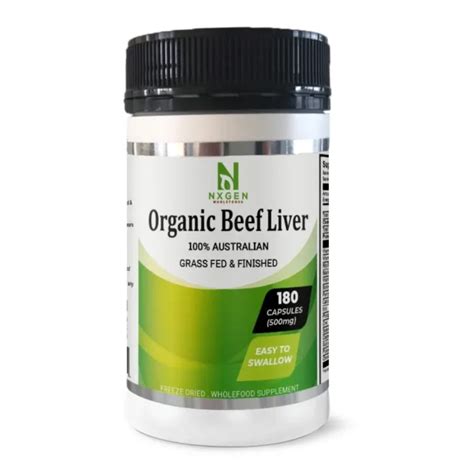 Organic Beef Liver Capsules 500mg 180 Capsules – Well Belly Health