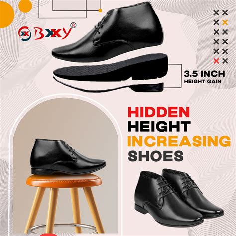 BXXY 9 cm (3.5 Inch) Hidden Height Increasing Lace-Up Derby Shoes ...
