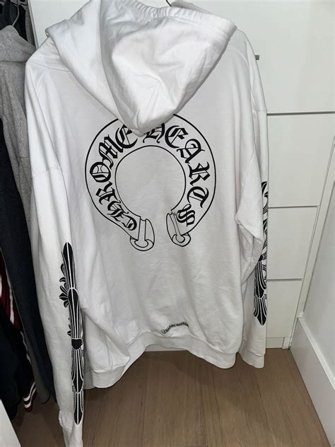 Chrome Hearts Chrome Hearts Horseshoe Zip Up Hoodie White CH | Grailed