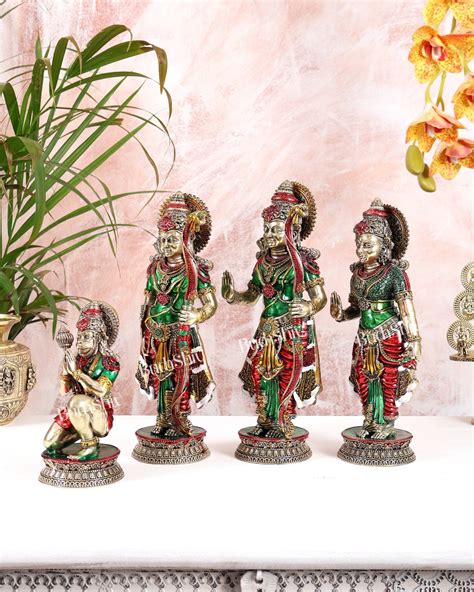 Brass Superfine Ram darbar idol set 10 inch hand-painted – Budhshiv.com