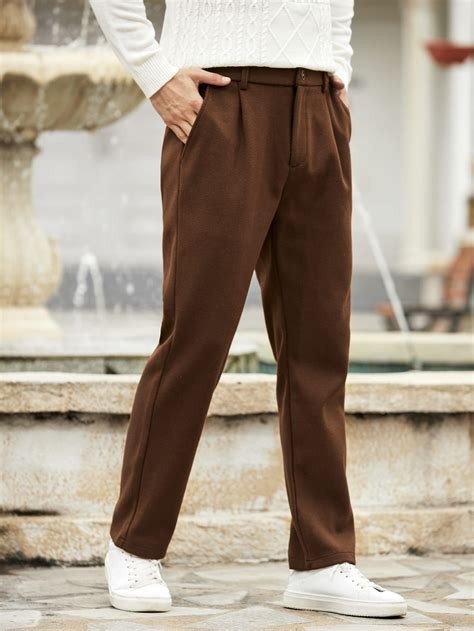 Manfinity Men Slant Pocket Wool-Mix Pants | Brown pants outfit, Brown ...