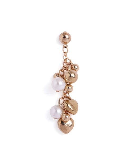 Elegant Pearl Gold Balls Fancy Drop Statement Earrings – Priyaasi