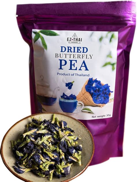 Amazon.com : Pure Dried Butterfly Pea Flower Tea Herbal for Hot Tea Mix ...