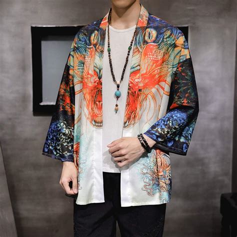 Buy Seidarise Men's Haori Jacket Kimono Cardigan Yukata Noragi Happi ...