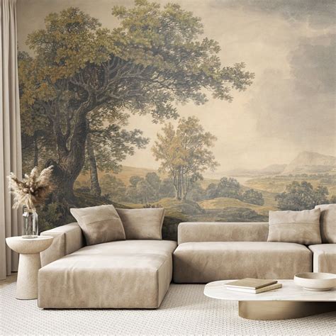 Vintage Landscape Wallpaper Mural Traditional or Peel and Stick ...