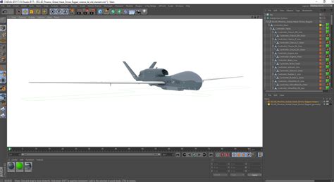 RQ-4D Phoenix Global Hawk Drone Rigged for Cinema 4D 3D | 3D Molier ...