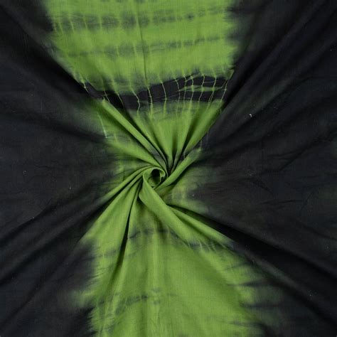 Beautiful Green and Black Tie Dye Shibori Cotton Fabric – Dmaasa