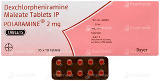 Polaramine 2 Mg Tablet 10 - Uses, Side Effects, Dosage, Price | Truemeds