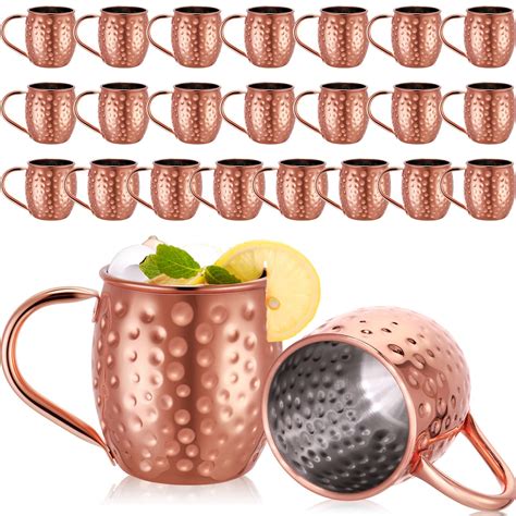 Didaey 24 Pcs Moscow Mule Mugs Set 12oz Rose Gold Stainless Steel ...