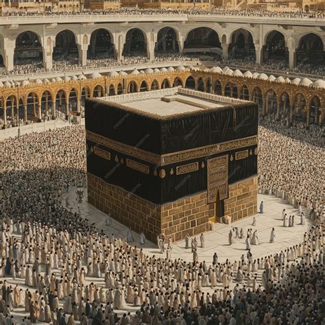 Realistic photo depiction of the Kaaba in Mecca Saudi Arabia | Premium ...