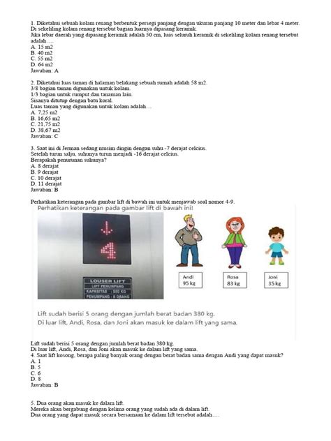 Contoh Soal Numerasi SD