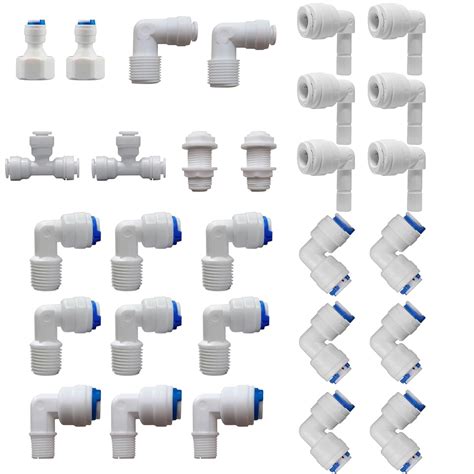 AQUALIQUID RO Mix Elbows Connectors 1/4 Inch Jacko, Push Fit, Body ...