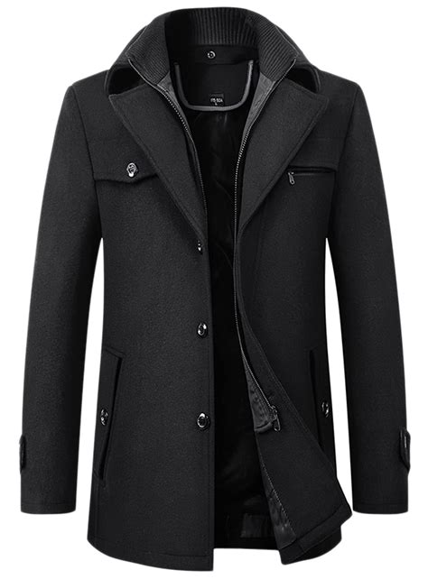 Buy CHROES® Men's Winter Stylish Wool Blend Single Breasted Military ...