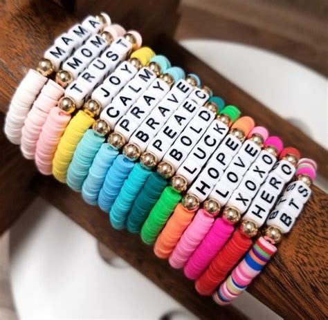 clay bead bracelet business names preppy