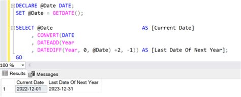 Image result for SQL 1 Year Before Date