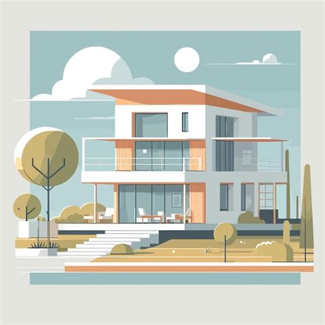 Residential Real Estate Minimalist Minimalist Vector Art