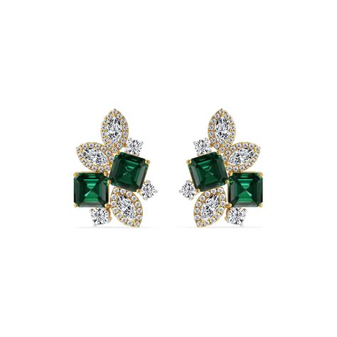 Buy Fleur de Luxe Lab Grown Diamond Earrings Online At Emori in 9KT