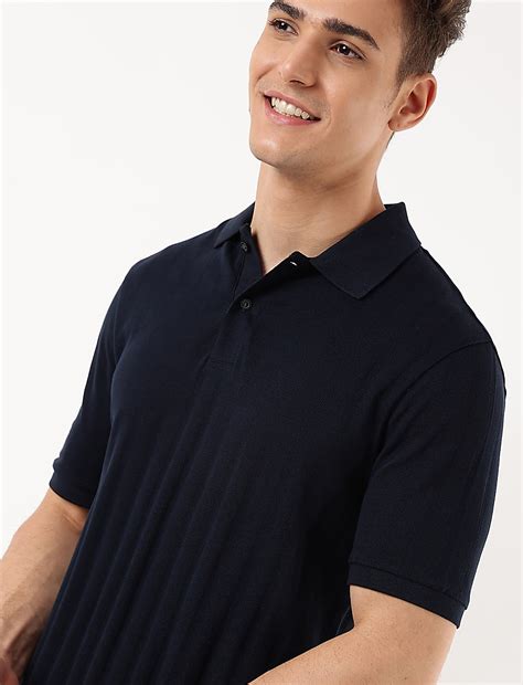 Buy Pure Cotton Self Design Polo Collar T-shirt at Marks & Spencer