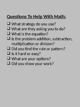 Image result for Math Problem Solving Checklist