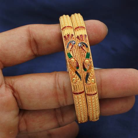 Peacock 22k gold bangle bracelet , Indian gold bangle jewelry, wedding ...