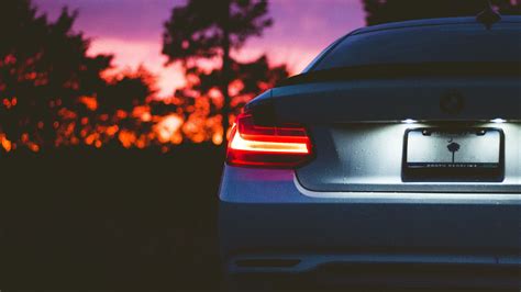 Download wallpaper 3840x2160 bmw, rear view, headlight, sunset, light ...