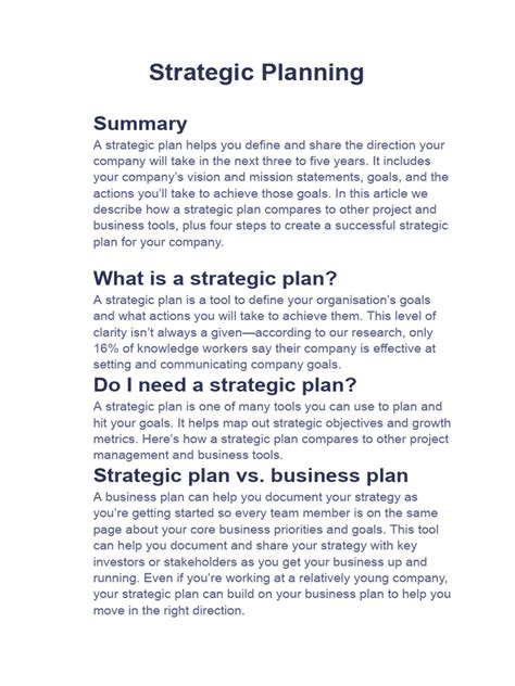 Image result for Strategic Plan Example PDF