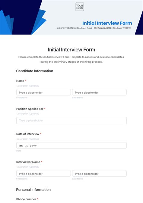 Interview Form 的图像结果