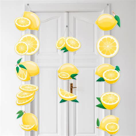 Amazon.com: Teenyyou 3 Pcs Lemon Party Decorations Hanging Banner Door ...