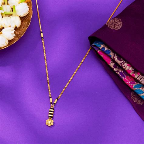 Buy Minimalist Grace Yellow Gold Modern Mangalsutra For Women Online at ...