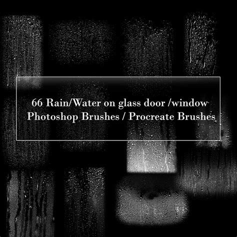 66 Rain Water on Glass Photoshop Procreate Brushes for Realistic Rainy ...