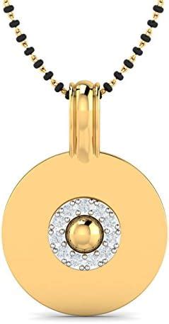 KuberBox 18KT Yellow Gold and Diamond Mangalsutra for Women : Amazon.in ...