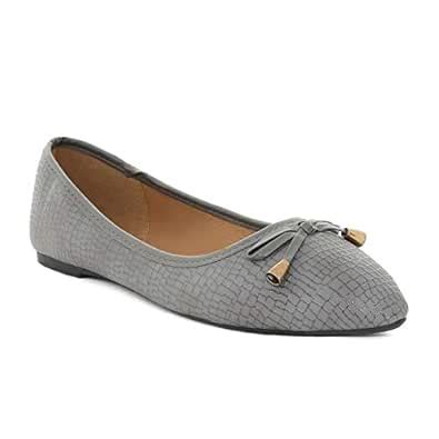 Forever Glam by Pantaloons Women's Taupe Ballet Flats - 5 UK (38 EU) (6 ...