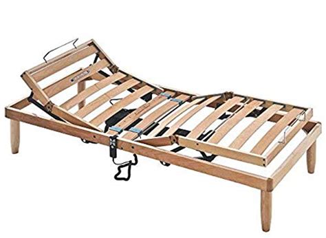 Buy EVERGREENWEB - Electric Single Bed Base 90x200 cm with Natural Wood ...