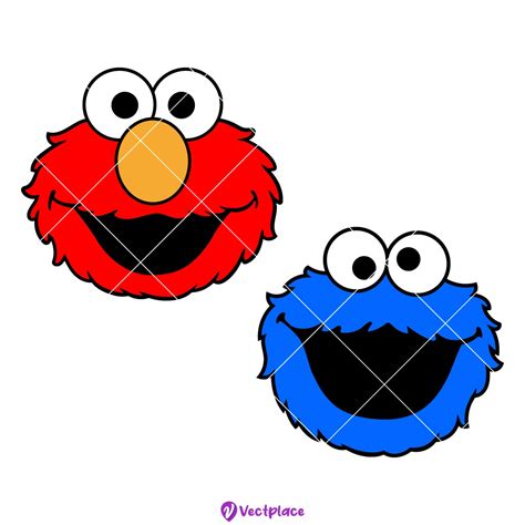 A Clipart Image Featuring Two Beloved Characters From Sesame Street ...