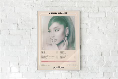 Ariana Grande Positions Poster Album Cover Tracklist | Etsy