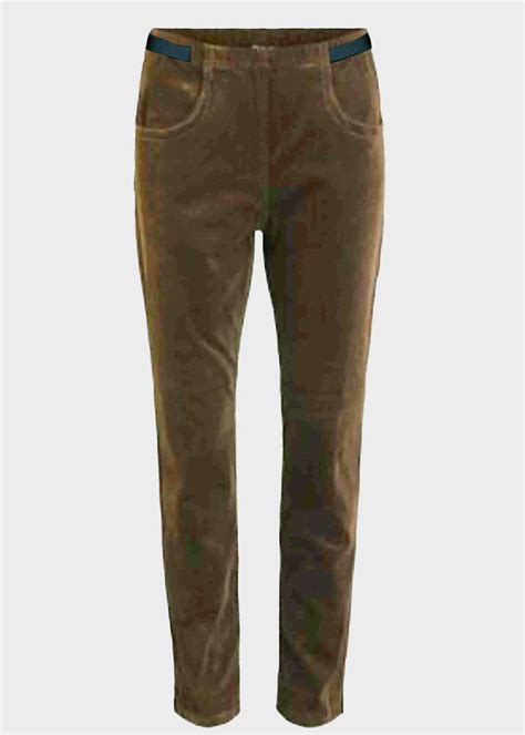 Freya Straight Leg Corduroy Pull On Trousers | Mocha | The Able Label