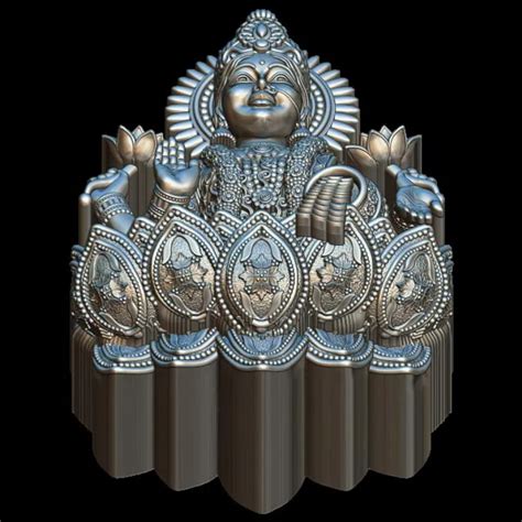 Divine Goddess Lakshmi 3D Print File for Prosperity and Abundance