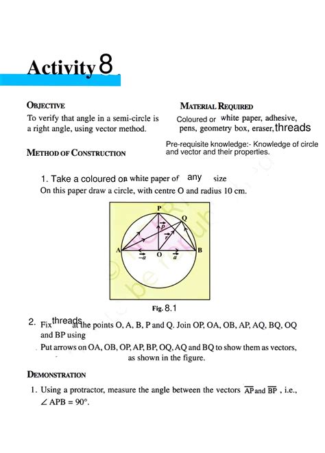 Activity 8 XII Maths - Activity OBJECTIVEE MATERIAL REQUIRED To verify ...