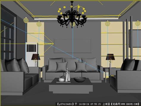 室内客厅3d模型_室内设计_手工小制作