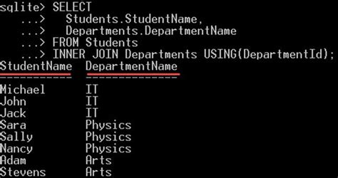 SQLite Join 的图像结果