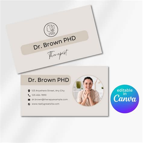 Mental Health Therapist Business Card Marketing Material for Counselor ...