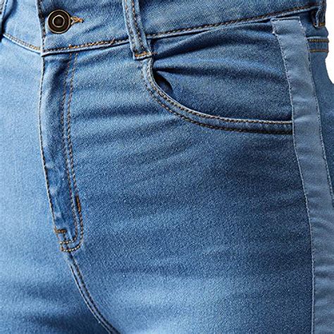 Buy Dolce Crudo Women's Blue Skinny High Rise Clean Look Fringe and ...