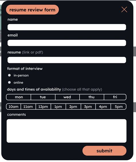 Create `ResumeReviewForm.jsx` · Issue #100 · acm-ucr/membership-portal ...
