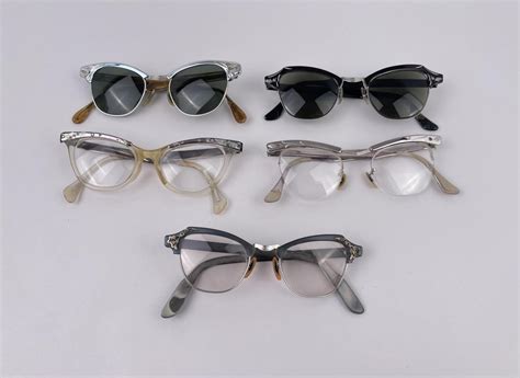 Collection of Antique Cats Eye Eyeglasses