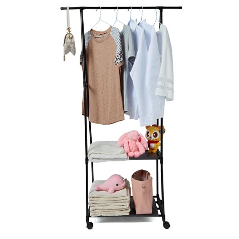 2-Tier Garment Rack,Triangle Coat Wheel Rack Removable Clothes Hanging ...