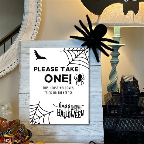 Please Take One Trick or Treat Printable Sign Halloween Printable Sign ...